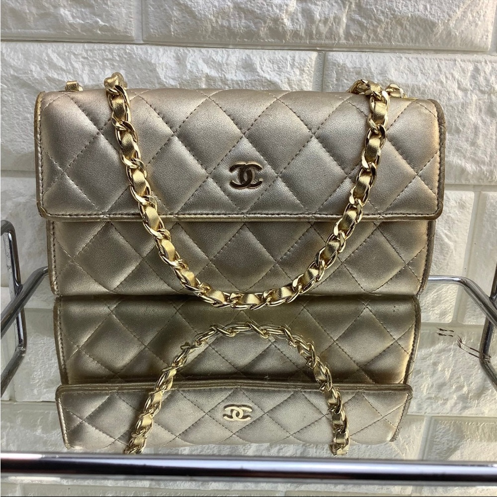 Authentic Gold Chanel Wallet on chain